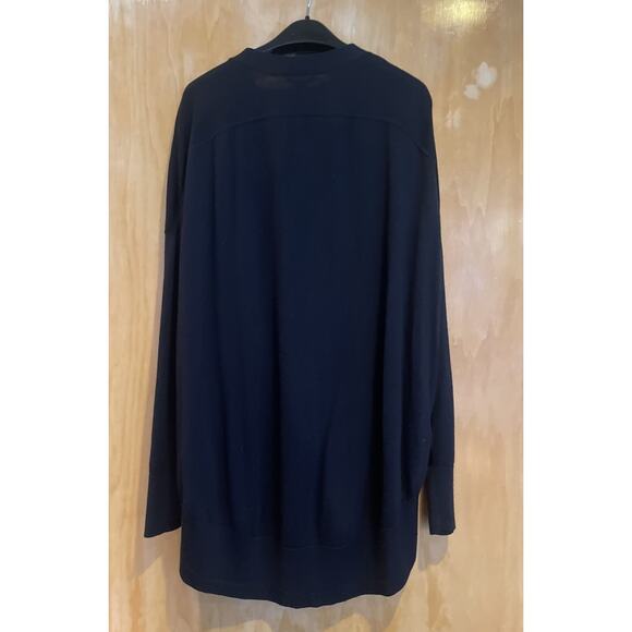 COS Back-Drape Wool Cardigan Navy Blue Size Large - Picture 7 of 7